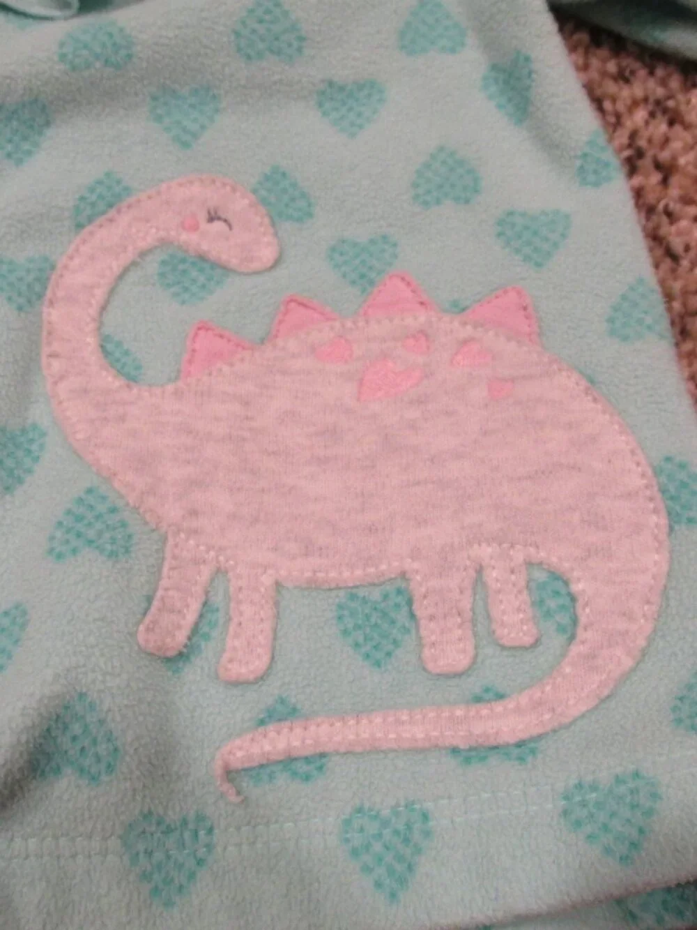 Child of Mine Hooded Zip Front‎ Jacket Girls 18M Green Long Sleeve Coat Dinosaur